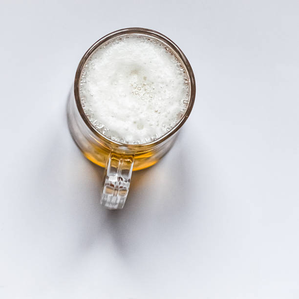 Glass of beer - top view stock photo