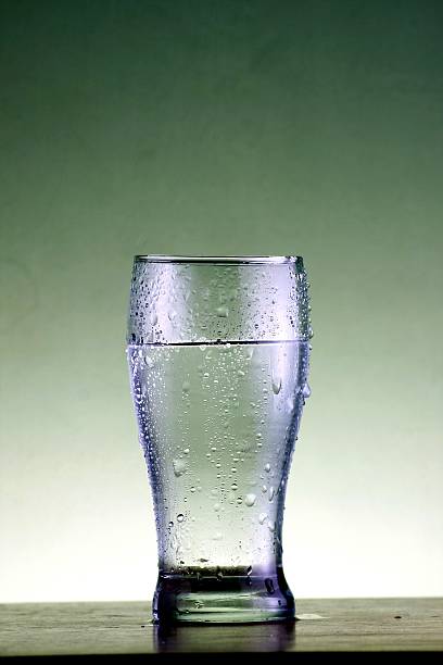 Glass of cold water stock photo