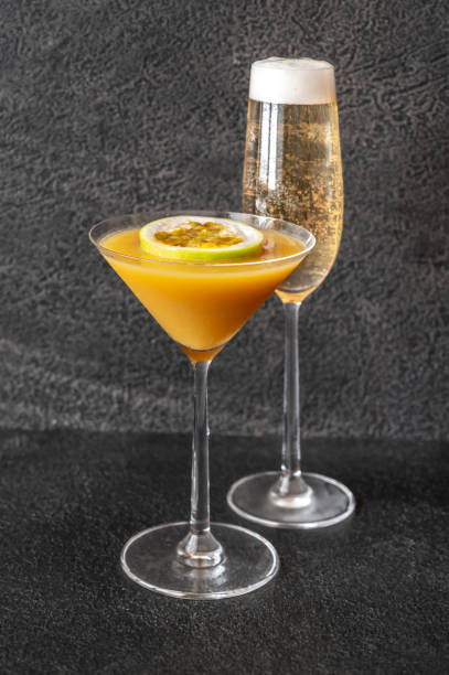 Glass of porn star martini stock photo