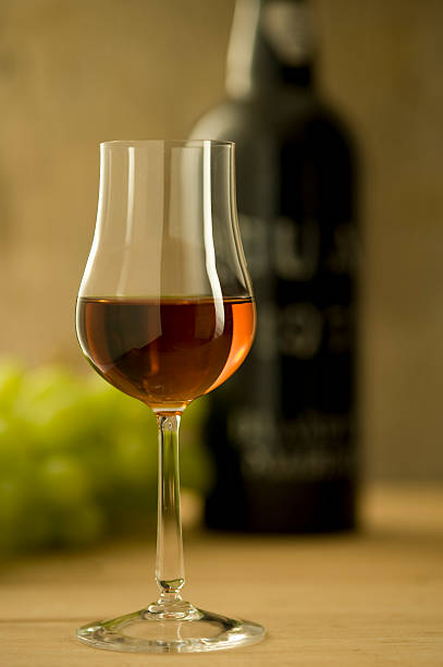 Glass of Sherry or Madeira Wine stock photo