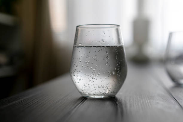 glass of soda water stock photo