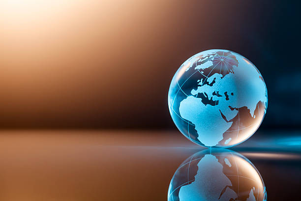 Glass World Globe - Earth Backgrounds Global stock photo