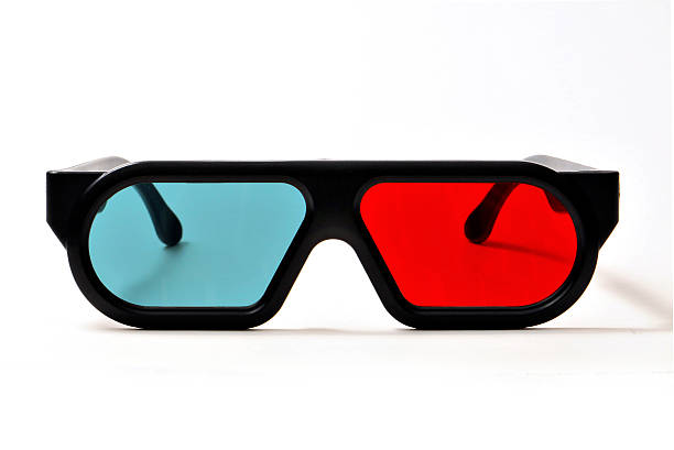 3D Glasses A pair of isolated 3d glasses used in cinemas or at home while watching 3D movies/films. 3 d glasses stock pictures, royalty-free photos & images