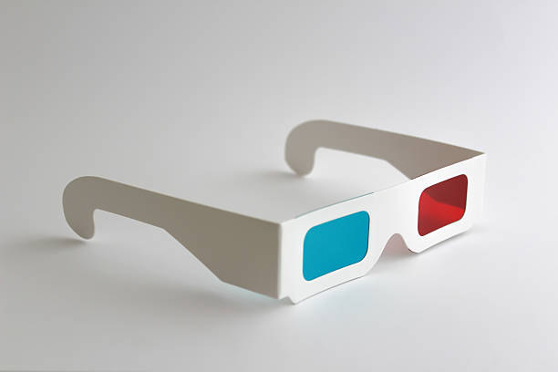 3D Glasses 3D Paper Glasses Anaglyph Red Cyan 3 d glasses stock pictures, royalty-free photos & images