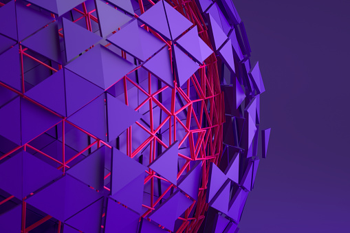 Complex Sphere geometry, Futuristic Technology, Chaos, Mesh network.