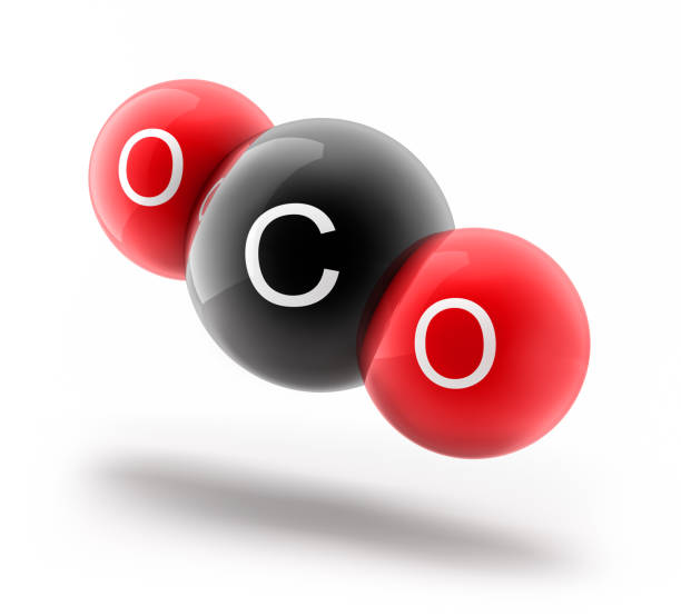 glänzendes molekül aus kohlendioxid - co2 stock-fotos und bilder