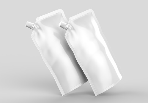 Download Glossy Standup Spout Pouch Doy Pack With Cap Blank White 3d Template Mock Up 3d Render ...