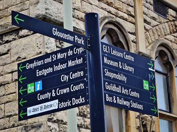 Gloucester Library Signpost stock photo