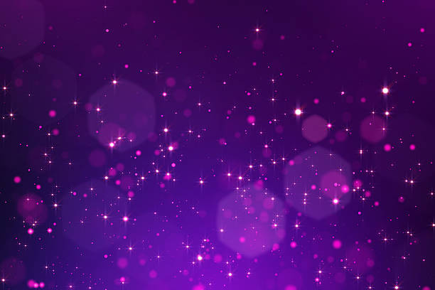 Glowing bokeh background Glowing purple bokeh background, white circle and star lights lilac stock pictures, royalty-free photos & images