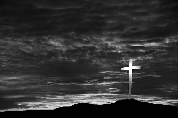 Best Black And White Photograph Jesus Cross Crucifix Good Friday Stock