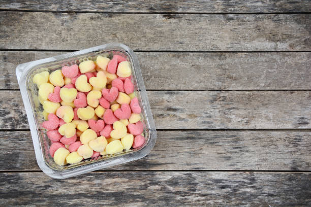 Gnocchi hearts on the table stock photo