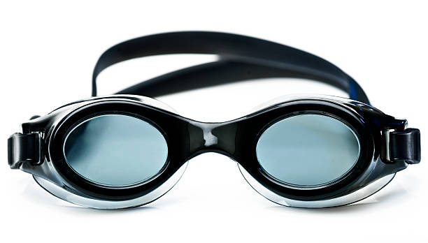 Goggles Black swimming goggles on white background (this picture has been shot with a 31 megapixels super high definition Hasselblad HD3 II camera). swimming goggles stock pictures, royalty-free photos & images