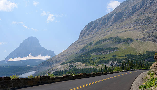 Going to The Sun Road with No Cars or Traffic stock photo