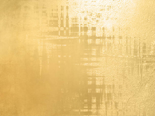 Gold background wall texture in elegant vintage style - abstract luxury pattern Festive digitally processed backdrop image alloy photos stock pictures, royalty-free photos & images