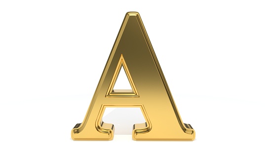 A Gold Colored Alphabet 3d Rendering Stock Photo - Download Image Now ...