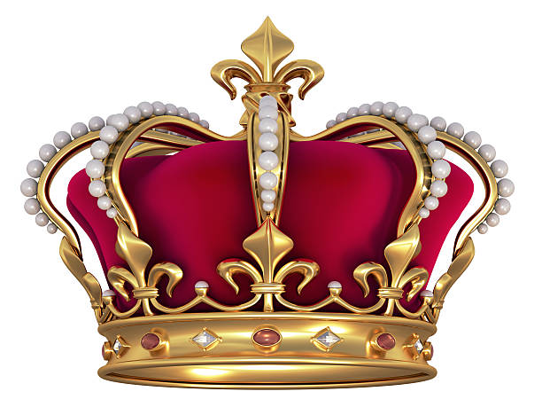 gold crown with jewels - koningschap stockfoto's en -beelden