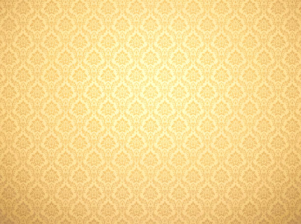Gold damask pattern background Golden damask wallpaper with floral patterns royalty stock pictures, royalty-free photos & images