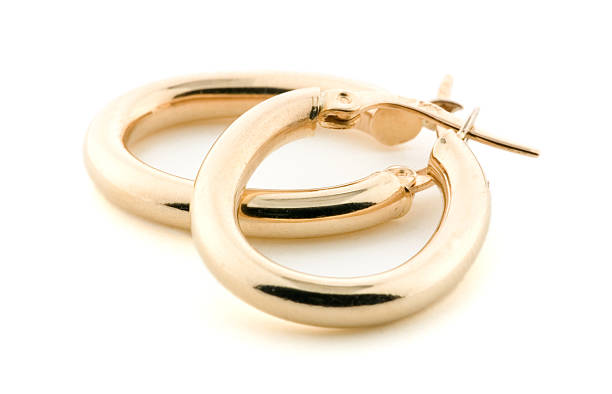Gold Jewellery - Earrings stock photo