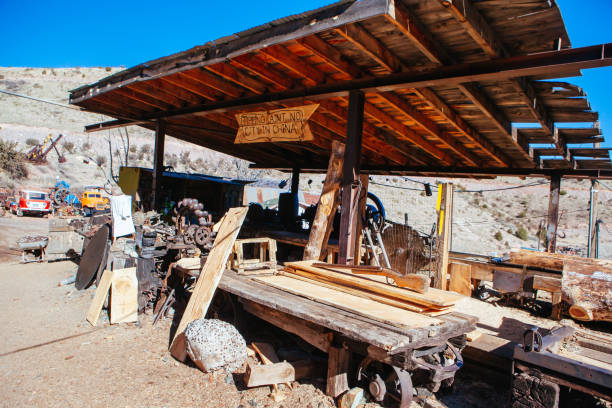 Gold King Mine Museum in Arizona USA Jerome, USA - February 4, 2013: The iconic tourism hotspot that is the Gold King Mine Museum and ghost town on a clear day near Jerome in Arizona USA jerome arizona stock pictures, royalty-free photos & images