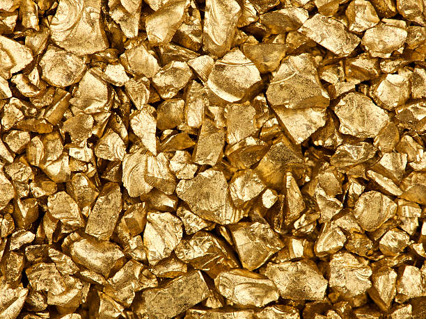gold nuggets stock photo