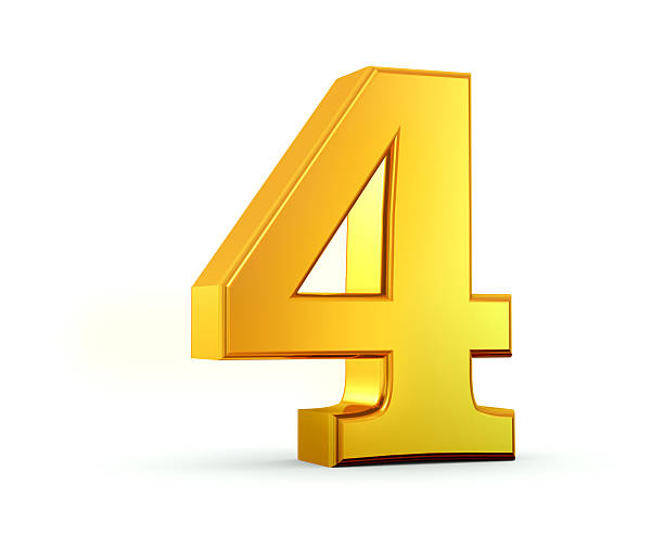 Number Number 4 Metal Three Dimensional Shape Stock Photos Pictures Number Number 4 Metal Three Dimensional Shape Stock Photos Pictures
