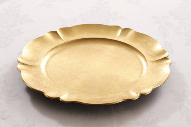 Gold plate stock photo