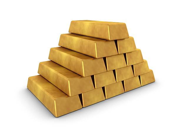 Gold Pyramid Gold Pyramid gold bar stock pictures, royalty-free photos & images