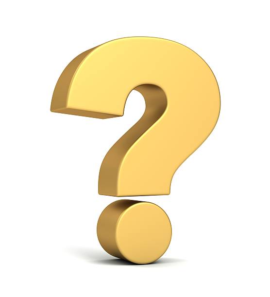 Gold question mark stock photo