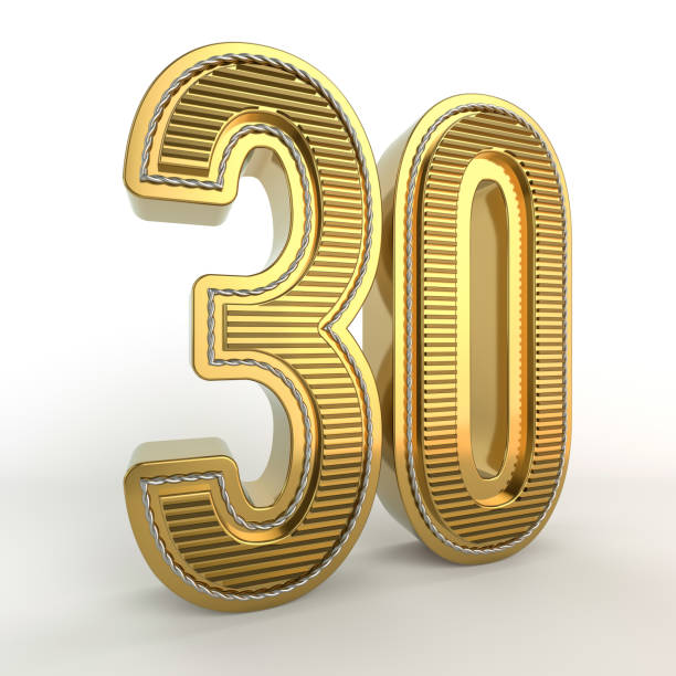 3d Number 30 Gold Stock Photos, Pictures & Royalty-Free Images - iStock