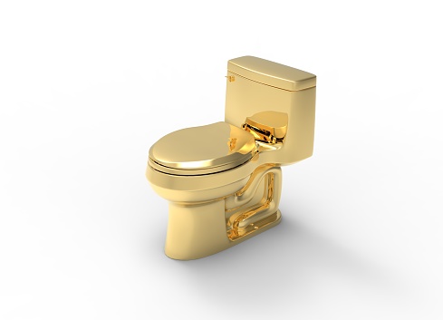 Gold Toilet Object 3d Rendering Stock Photo - Download Image Now - iStock