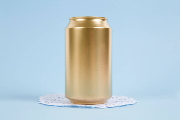 gold unused can stock photo