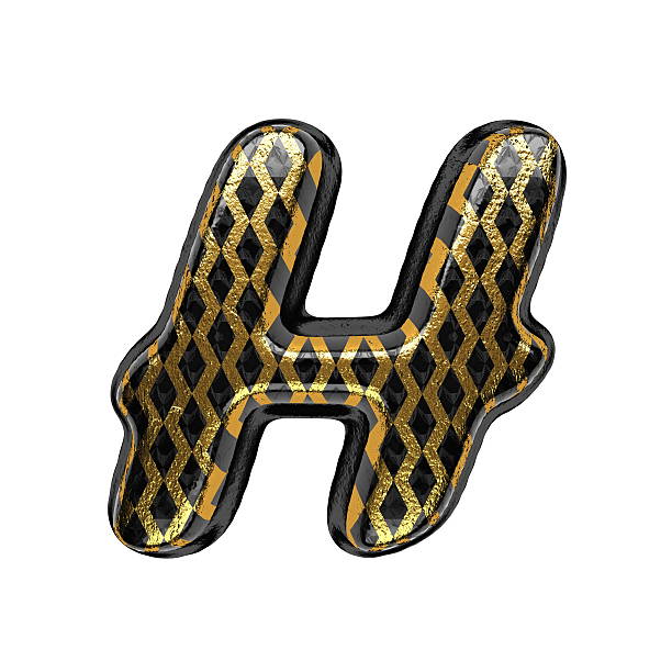Alphabet H Design Letter On Gold Metal Texture Stock Photos, Pictures ...