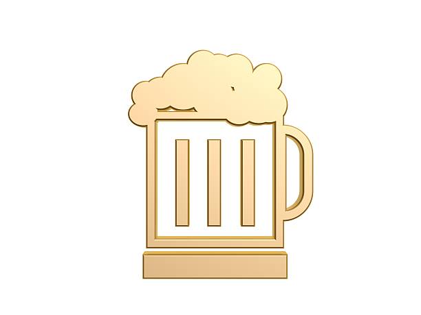 golden beer glass stock photo