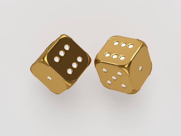 Golden Casino dices gambling 3d concept dice photos stock pictures, royalty-free photos & images