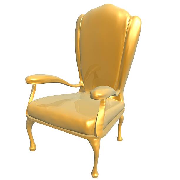 golden chair of king stock photo