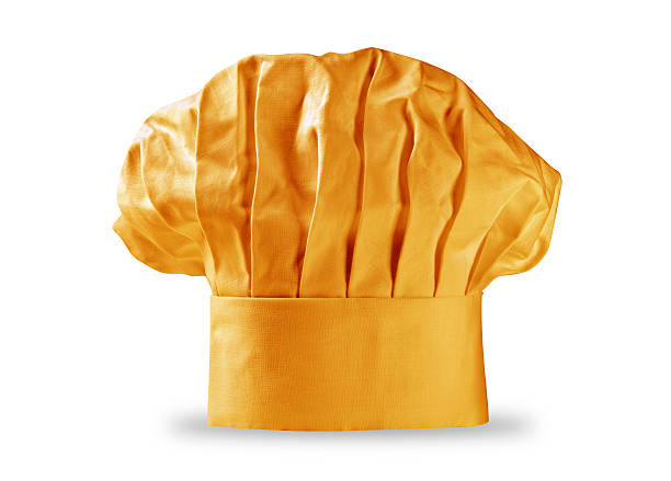 Golden chef hat or toque stock photo