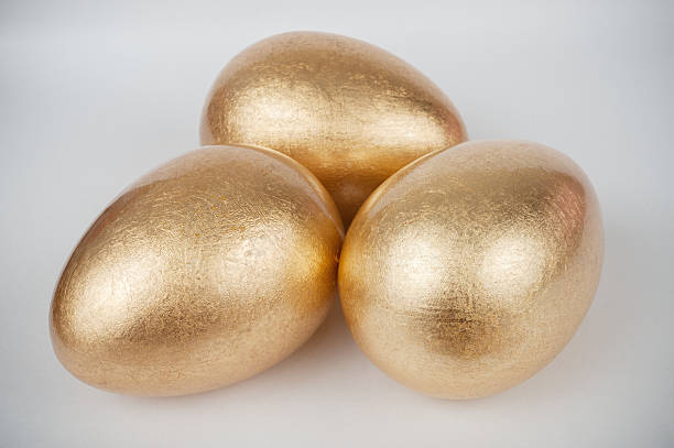 Golden eggs stock photo