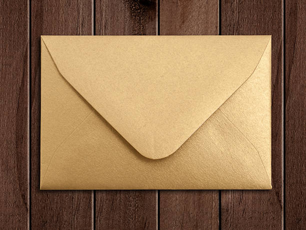 Golden envelope. stock photo