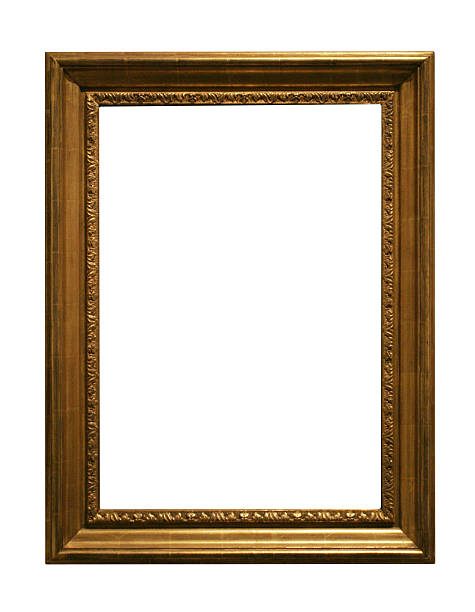 Golden frame to use in your design stock photo
