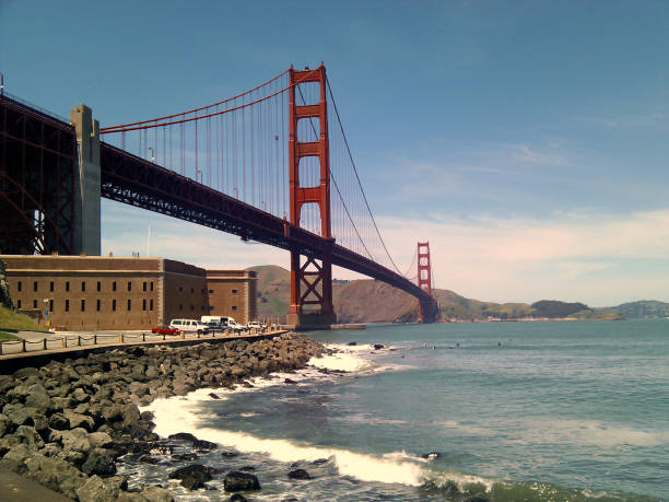 Golden Gate Bridge and Fort Point National Historic Site stock photo