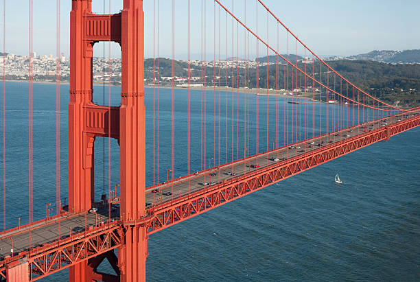 Golden Gate Bridge North Tower stock photo