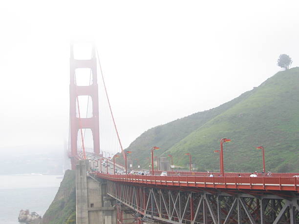 Golden Gate Bridge with Fog stock photo