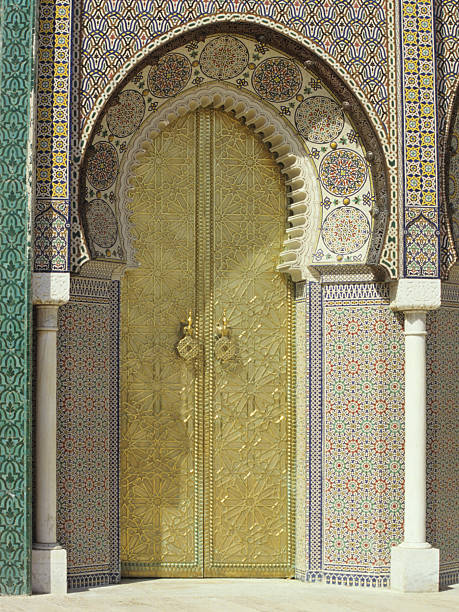Golden Gate, Palace of Fez, Marocco stock photo