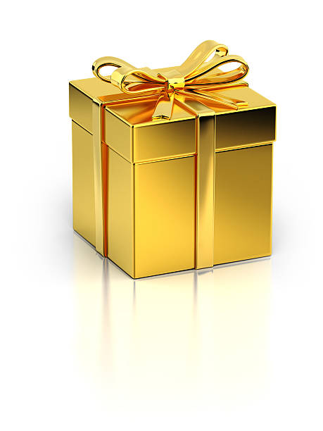 Golden Gift Box stock photo