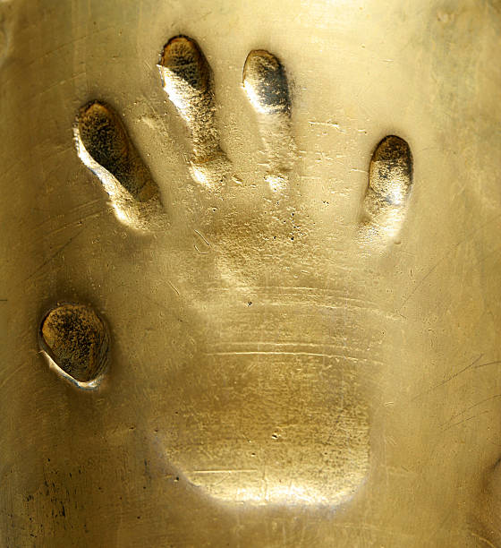 Golden hand stock photo