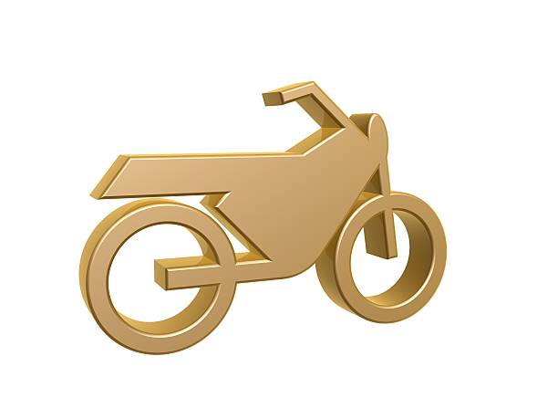 golden motorcycle stock photo