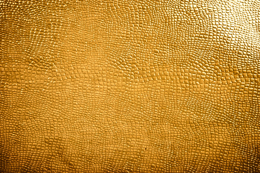 Texture of golden skin of reptile for decorative background.