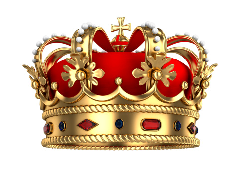 Golden Royal Crown isolated on white background - 3d render