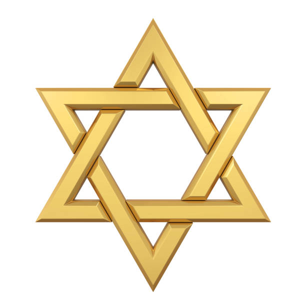Golden Star of David Isolated stock photo