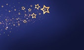 istock Golden Stars on Gradient Blue Background 1344234302